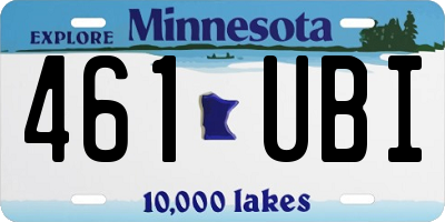MN license plate 461UBI