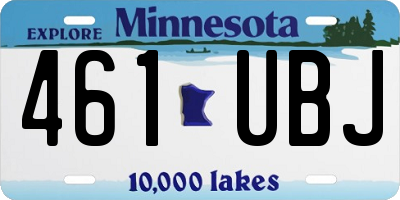 MN license plate 461UBJ