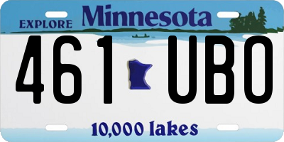 MN license plate 461UBO