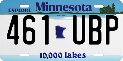 MN license plate 461UBP