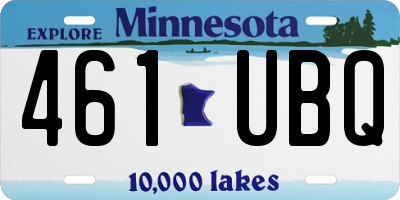 MN license plate 461UBQ