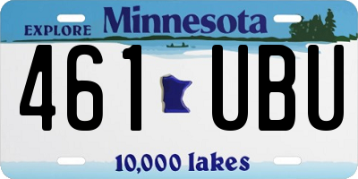 MN license plate 461UBU