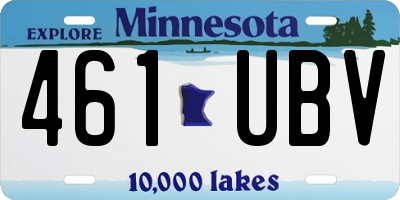 MN license plate 461UBV