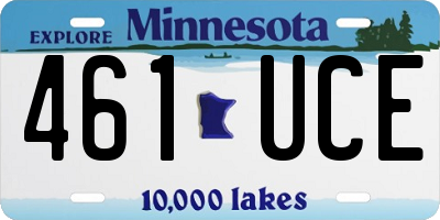 MN license plate 461UCE