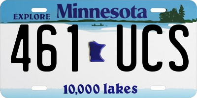 MN license plate 461UCS