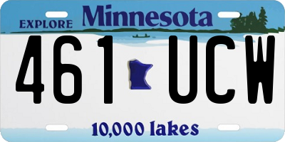 MN license plate 461UCW