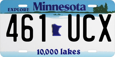 MN license plate 461UCX