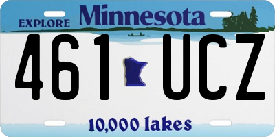 MN license plate 461UCZ