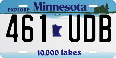 MN license plate 461UDB