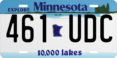 MN license plate 461UDC