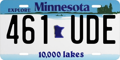 MN license plate 461UDE