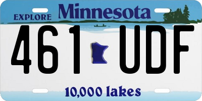 MN license plate 461UDF