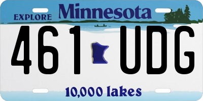 MN license plate 461UDG