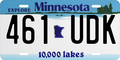 MN license plate 461UDK