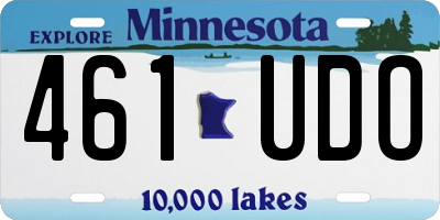 MN license plate 461UDO