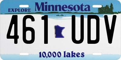 MN license plate 461UDV