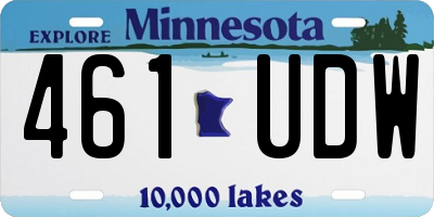 MN license plate 461UDW