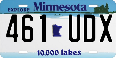 MN license plate 461UDX