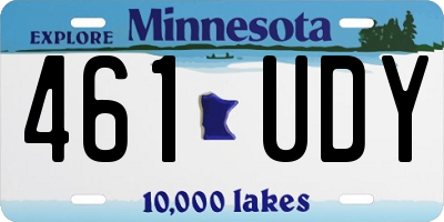 MN license plate 461UDY