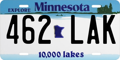 MN license plate 462LAK