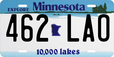 MN license plate 462LAO