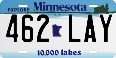 MN license plate 462LAY