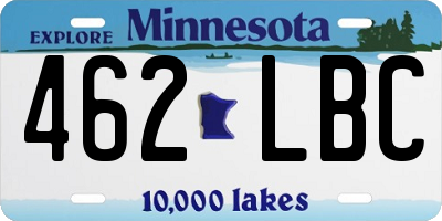 MN license plate 462LBC