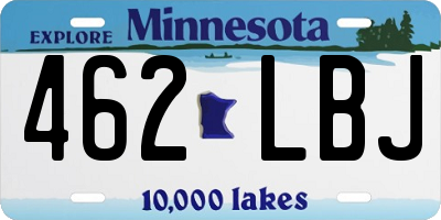 MN license plate 462LBJ