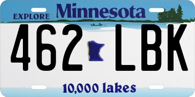 MN license plate 462LBK
