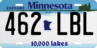 MN license plate 462LBL