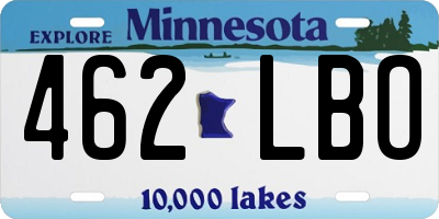 MN license plate 462LBO