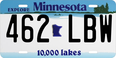 MN license plate 462LBW