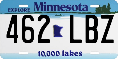 MN license plate 462LBZ