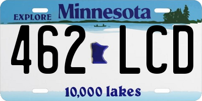 MN license plate 462LCD