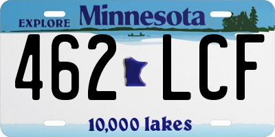 MN license plate 462LCF