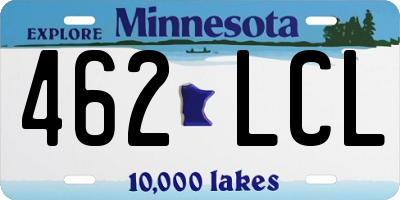 MN license plate 462LCL