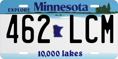 MN license plate 462LCM