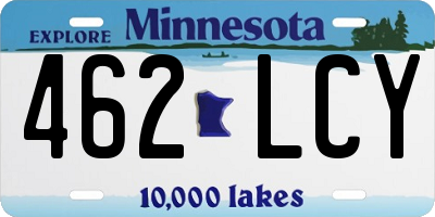 MN license plate 462LCY