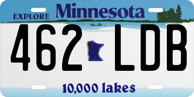 MN license plate 462LDB