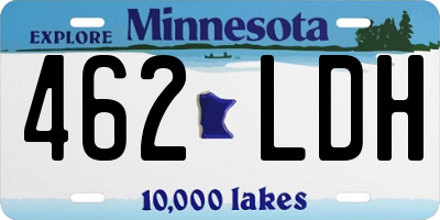 MN license plate 462LDH