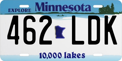 MN license plate 462LDK