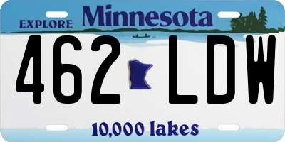 MN license plate 462LDW