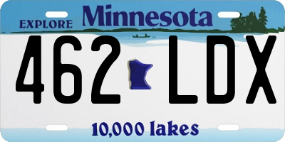 MN license plate 462LDX