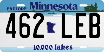 MN license plate 462LEB