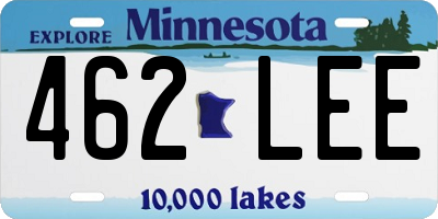 MN license plate 462LEE