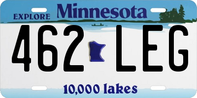 MN license plate 462LEG