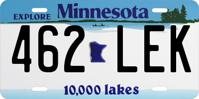 MN license plate 462LEK