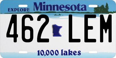 MN license plate 462LEM