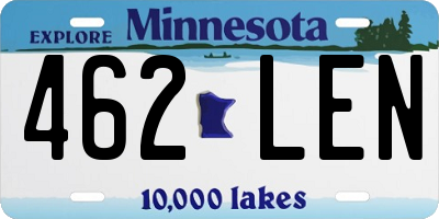 MN license plate 462LEN