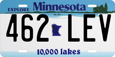 MN license plate 462LEV